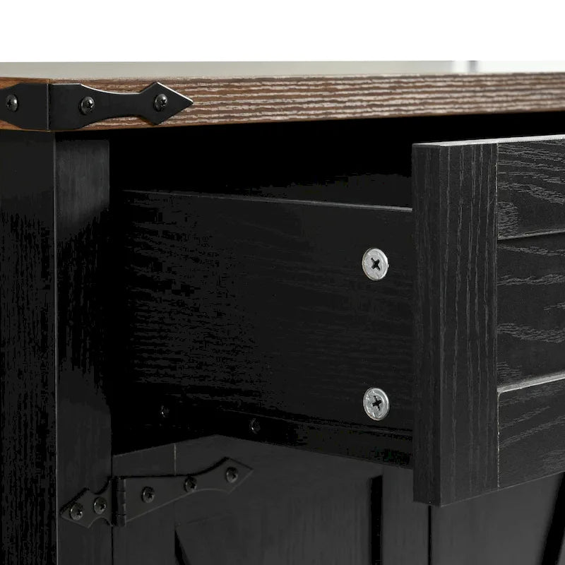 Rolling Kitchen Island Cart with Power Outlet, Drawers and Cabinet Storage