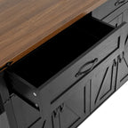 Rolling Kitchen Island Cart with Power Outlet, Drawers and Cabinet Storage