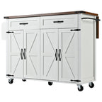 Rolling Kitchen Island Cart with Power Outlet, Drawers and Cabinet Storage