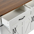 Rolling Kitchen Island Cart with Power Outlet, Drawers and Cabinet Storage