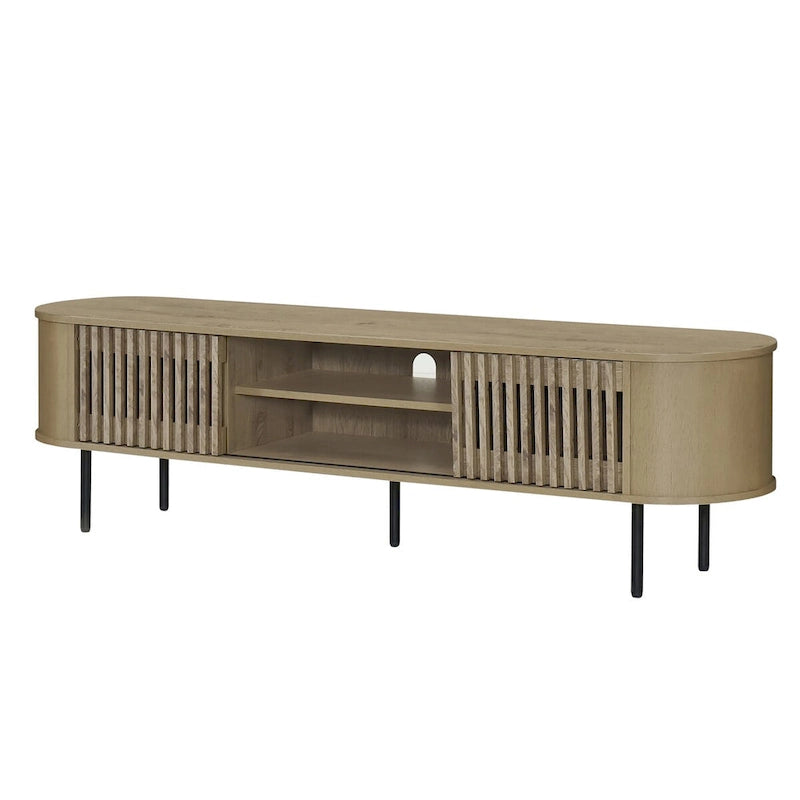 Brax 2-Shelf TV Console with Sliding Doors