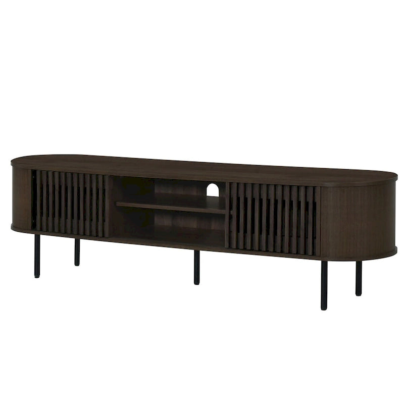 Brax 2-Shelf TV Console with Sliding Doors