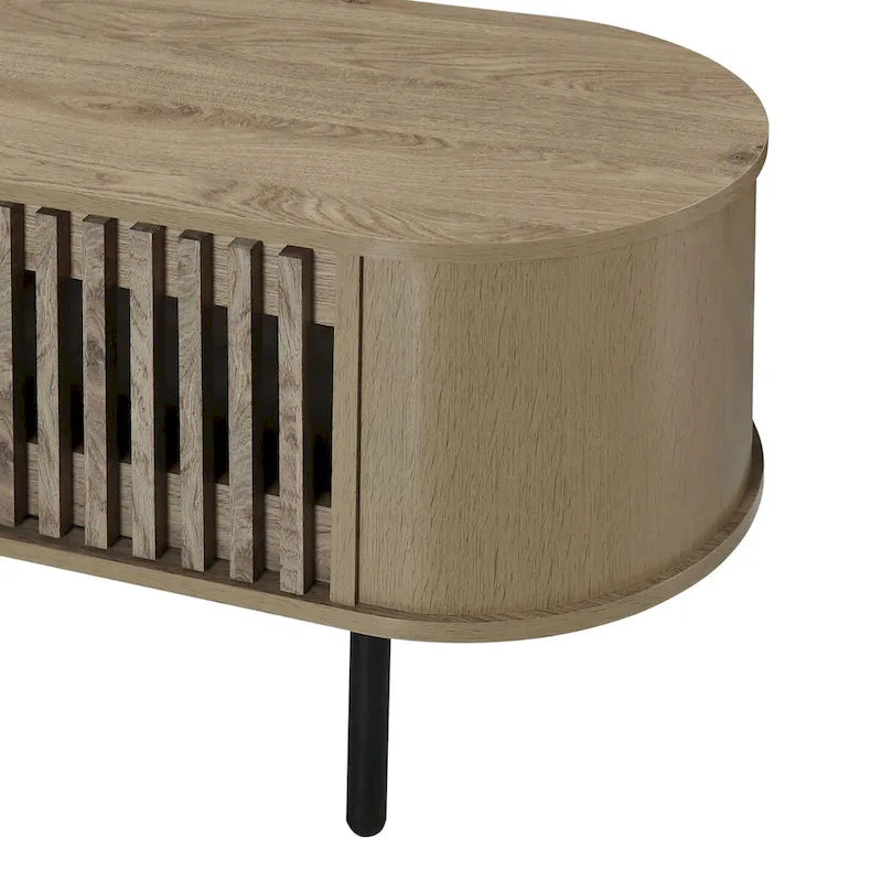 Brax 2-Shelf TV Console with Sliding Doors