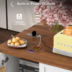 54.5 Kitchen Island with Power Outlet and Drop Leaf for Kitchen