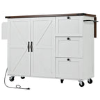 54.5 Kitchen Island with Power Outlet and Drop Leaf for Kitchen