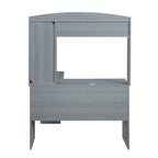 Modern L-Shaped Desk with Hutch Grey