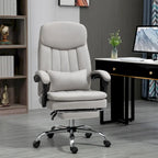 Microfibre Executive Massage Office Chair, Swivel Computer Desk Chair,Heated Reclining Computer Chair with Lumbar Support Pillow