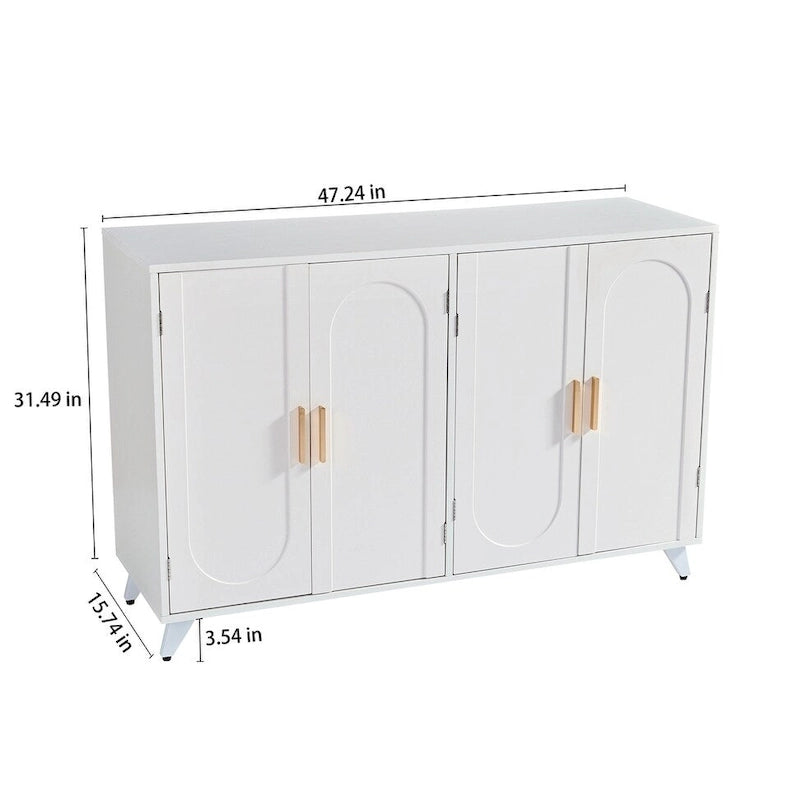 Sideboard Buffet Cabinet With 4 Doors And Removable Shelves