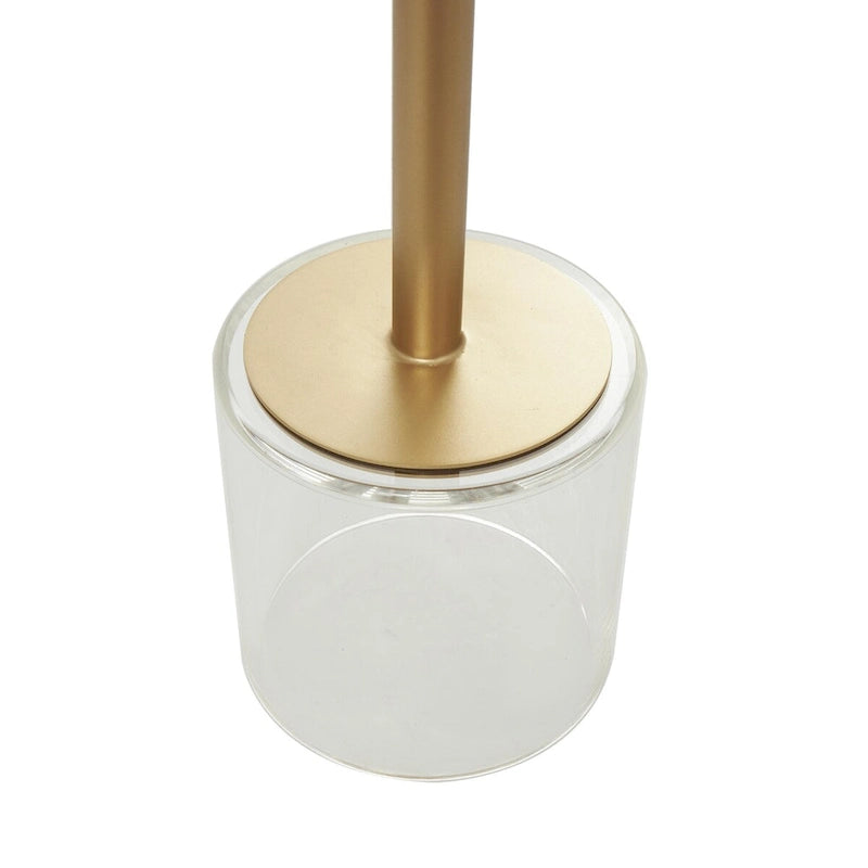 Acrylic Plastic Side End Accent Table with Elevated Base and Gold Stand - Clear