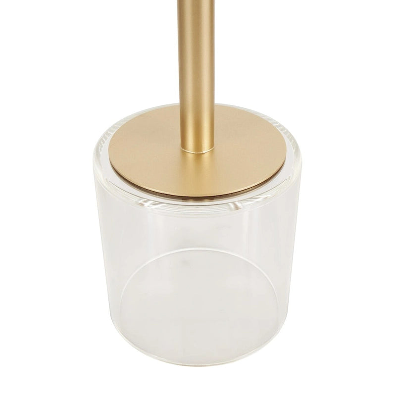Acrylic Plastic Side End Accent Table with Elevated Base and Gold Stand - Clear